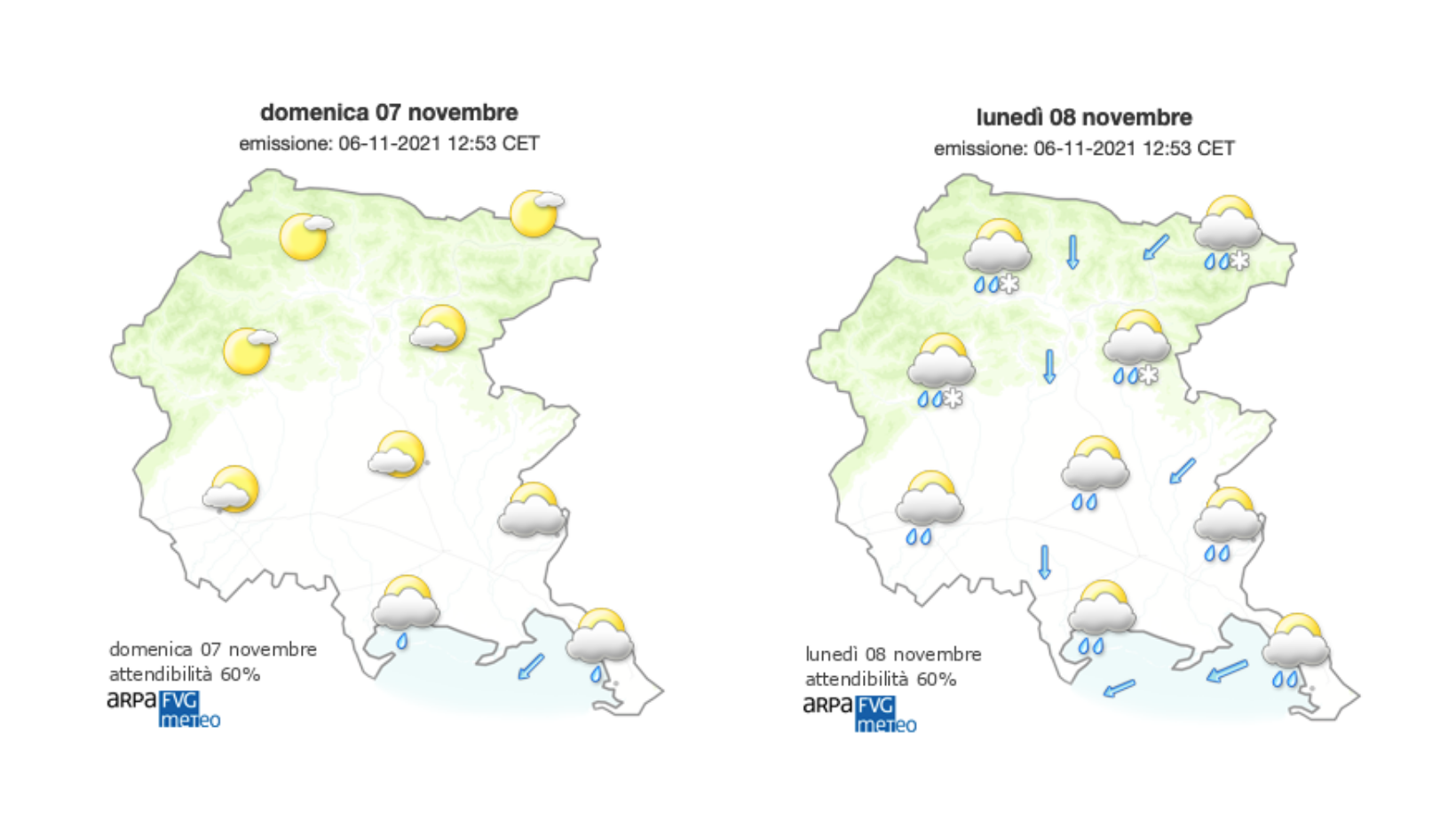 Meteo, tempo incerto sul Goriziano: possibile pioggia di notte